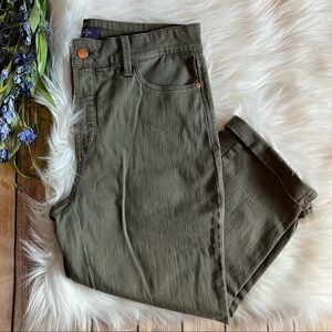 NYDJ | dark green capri cropped denim high rise jeans